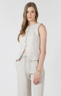 Dex- Linen Blend Button Up Vest