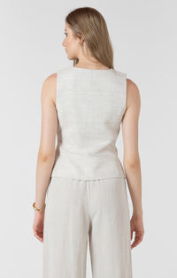 Dex- Linen Blend Button Up Vest