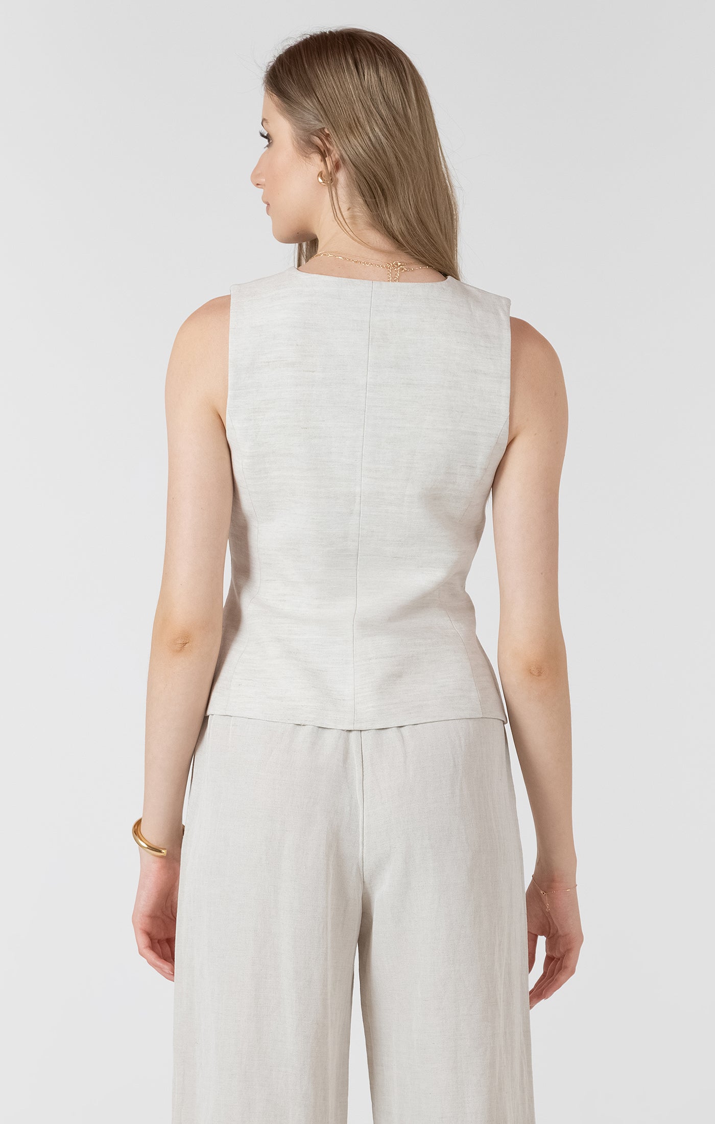 Dex- Linen Blend Button Up Vest