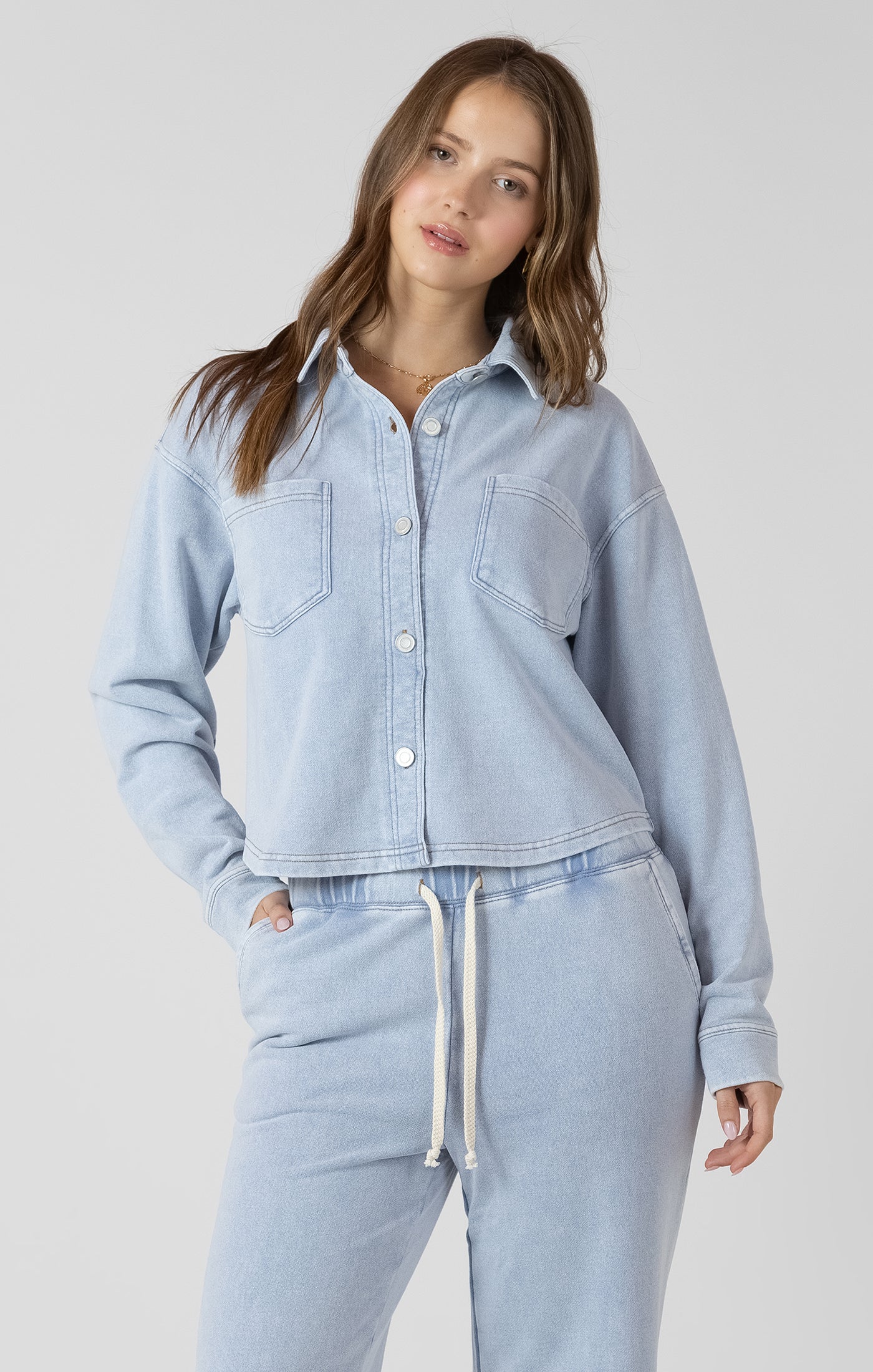 DEX- Knit Denim Shacket