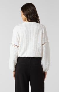 DEX- Lace Insert Textured Blouse