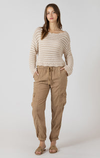 DEX- Scalloped Hem Open Stitch Sweater