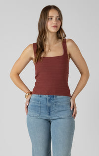DEX- Square Neck Textured Tank Top