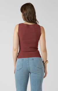 DEX- Square Neck Textured Tank Top