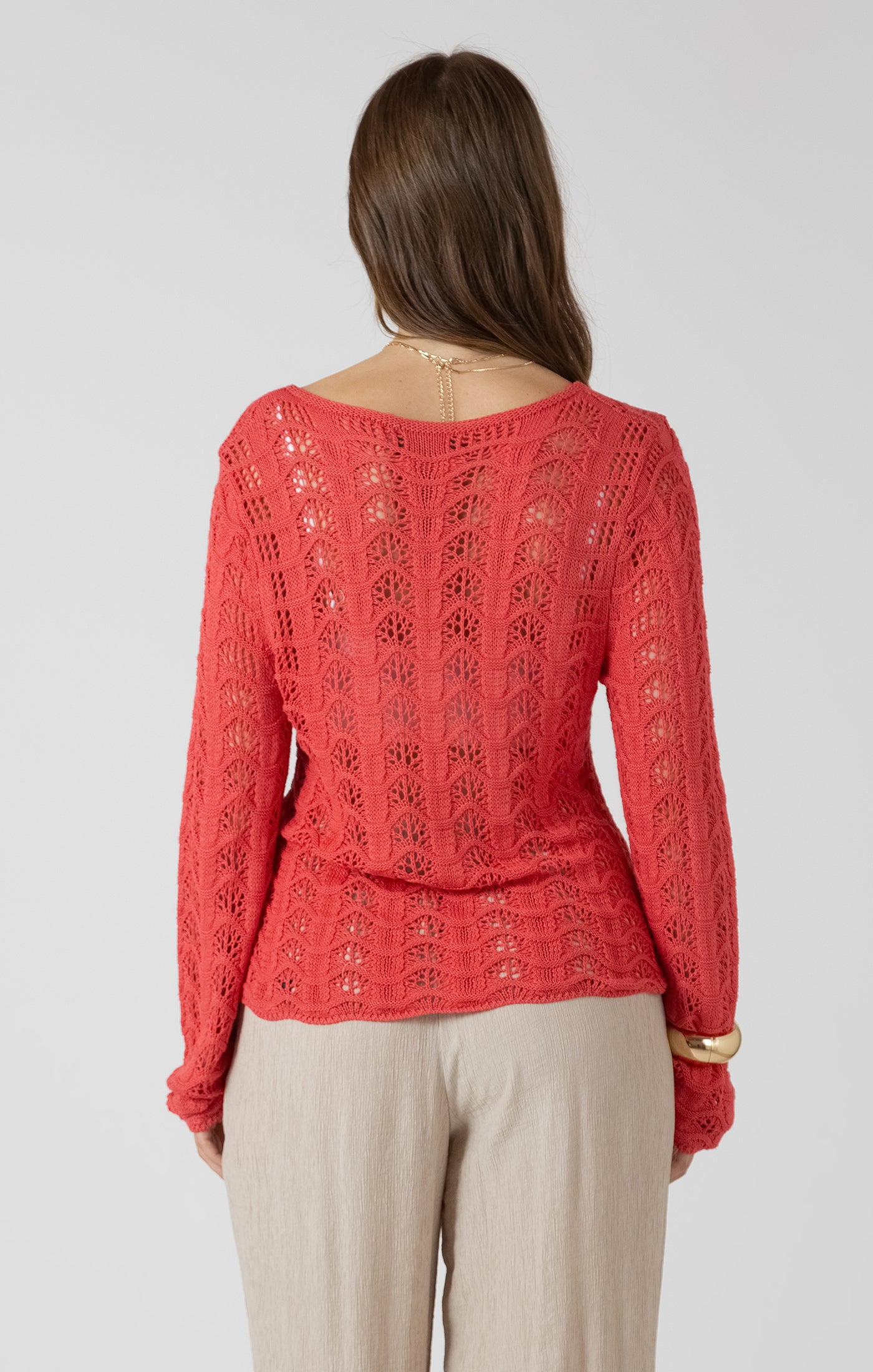 DEX- Scalloped Open Stitch Sweater