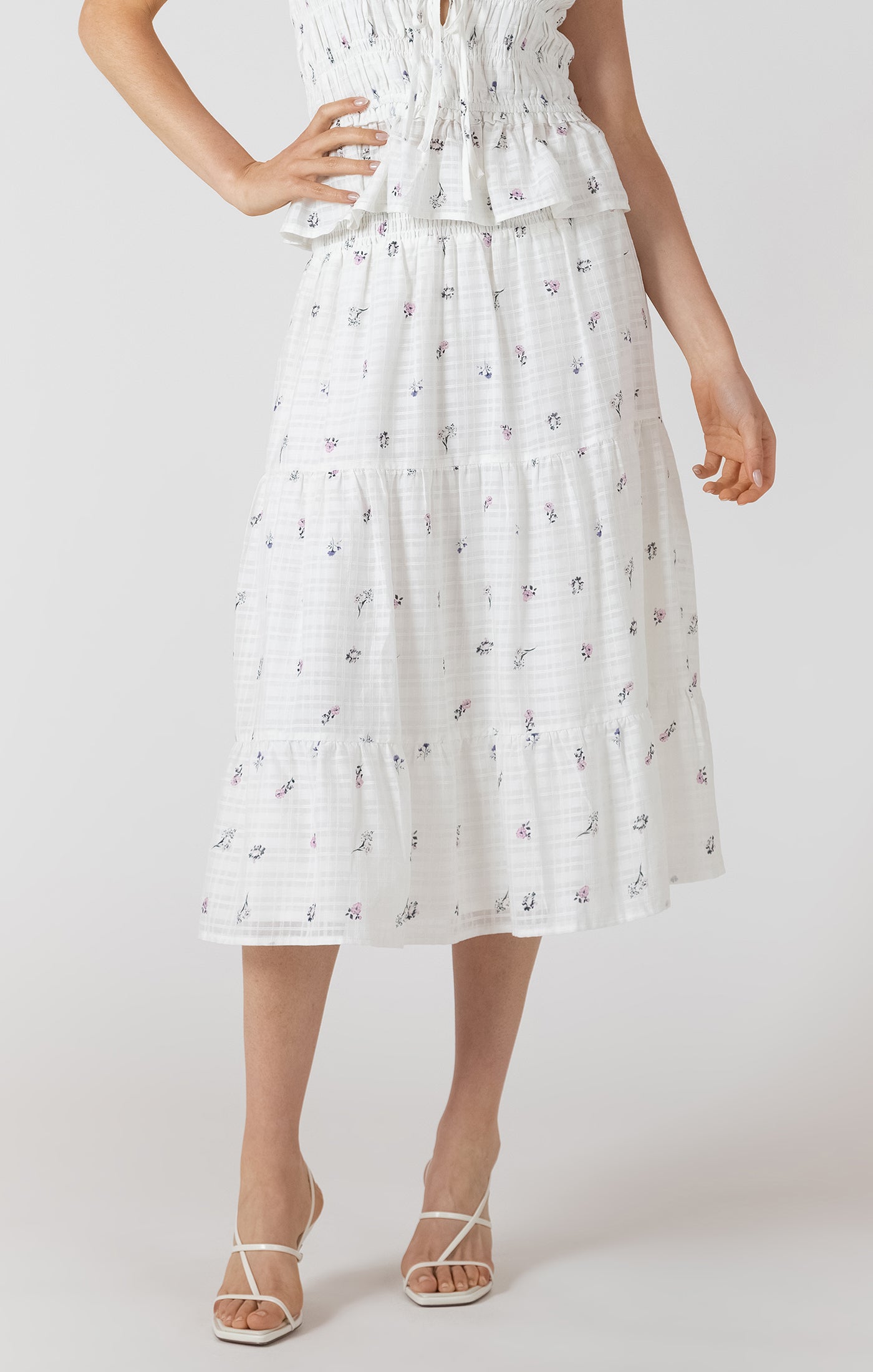 DEX - Smocked Waist Midi Skirt