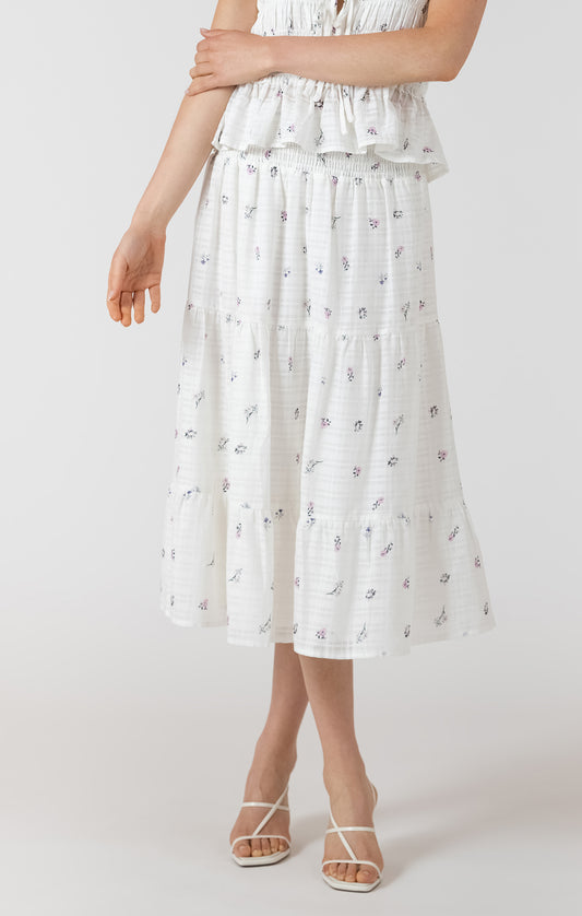 DEX - Smocked Waist Midi Skirt