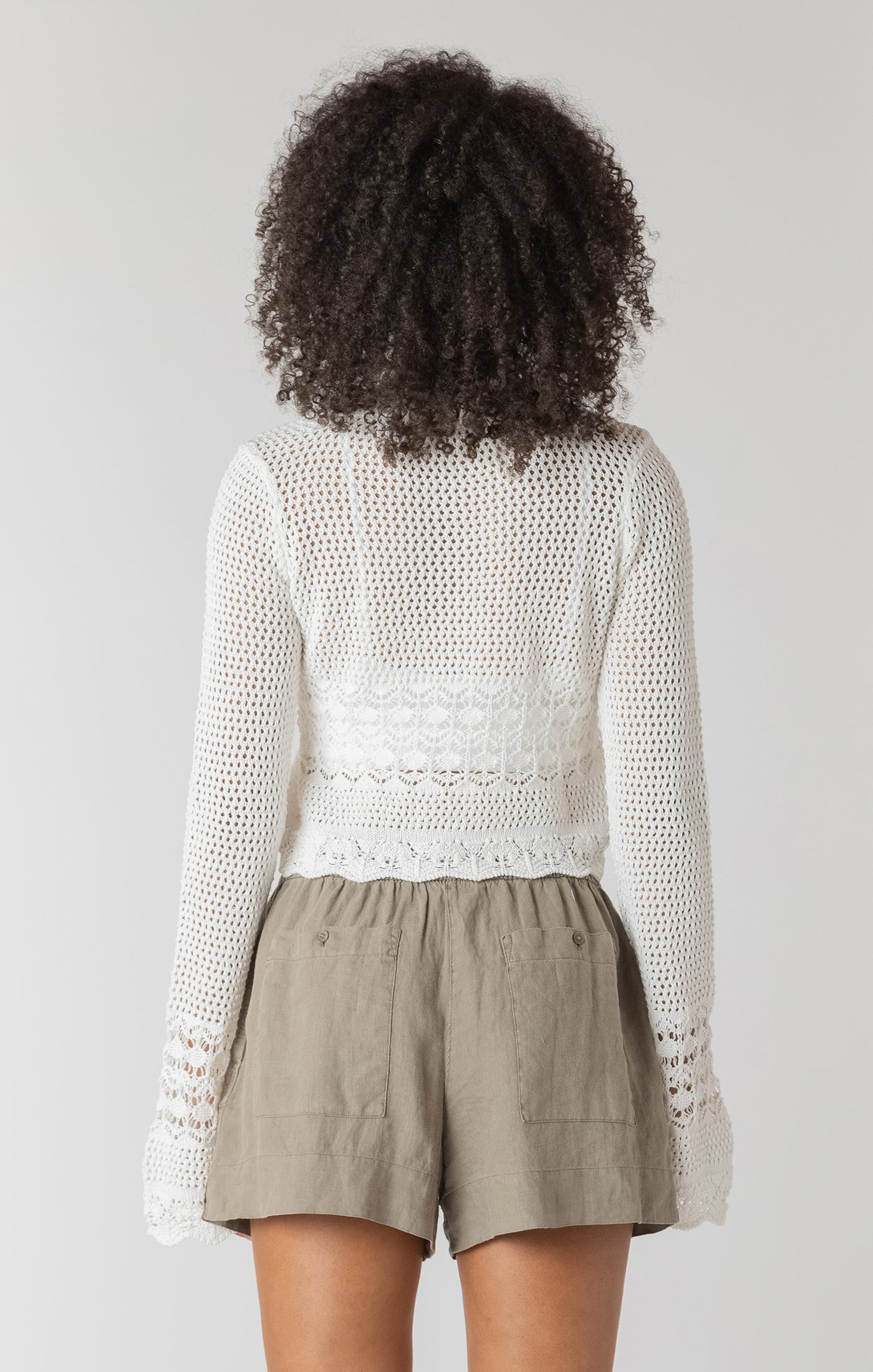 Room 34 - Tie Front Crochet Cardigan