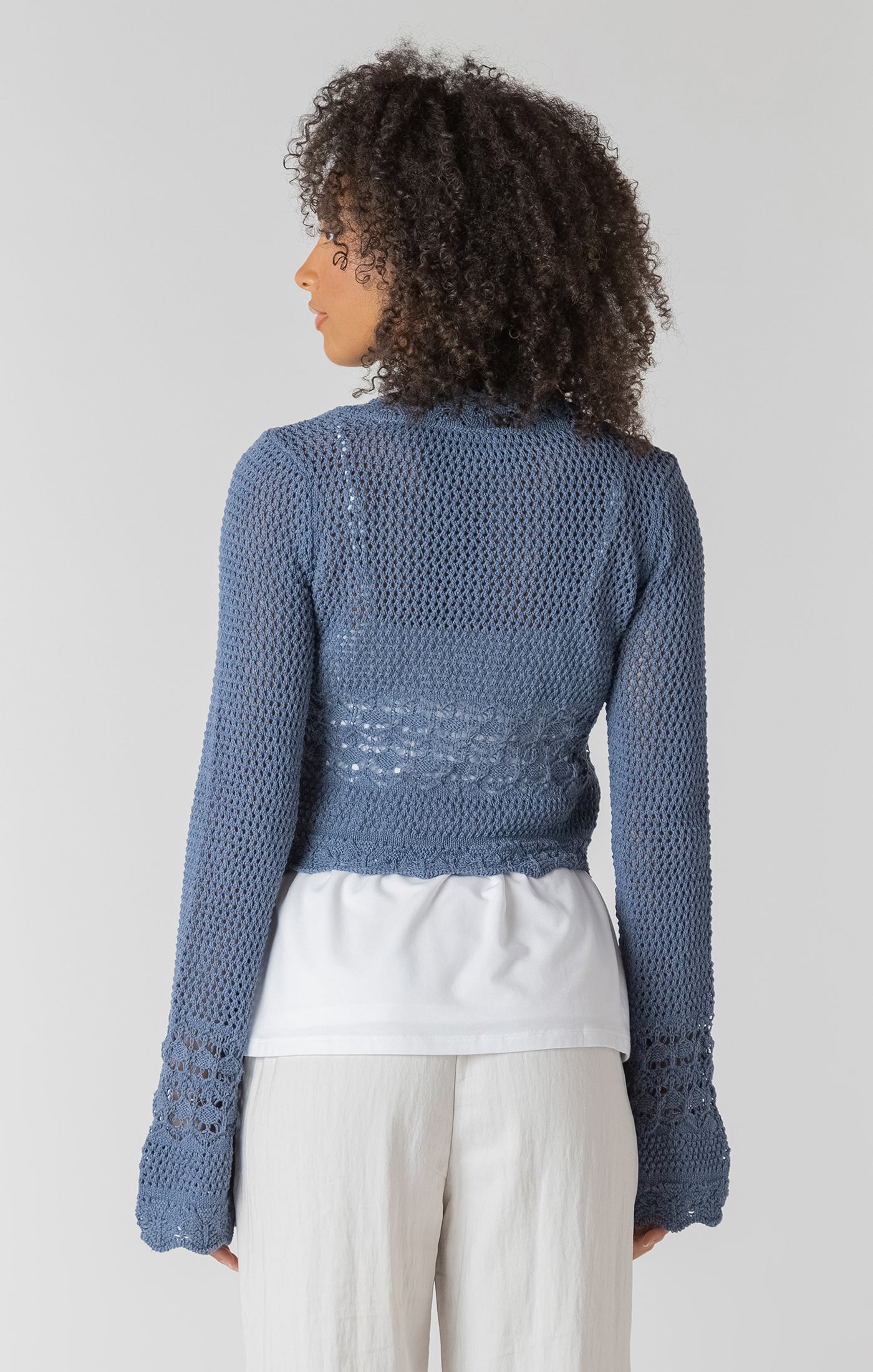 Room 34- Tie Front Crochet Cardigan