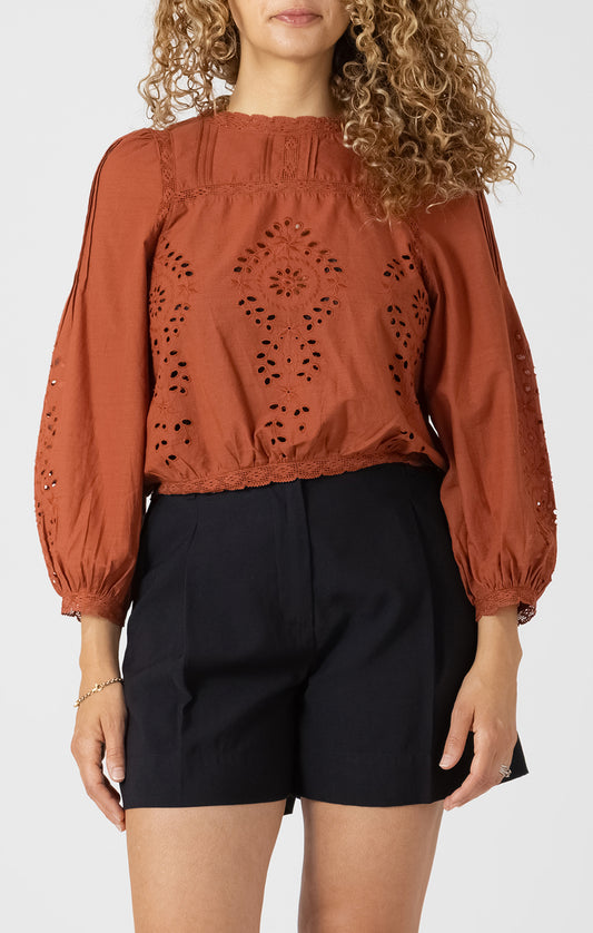 Black Tape -  Eyelet Blouse