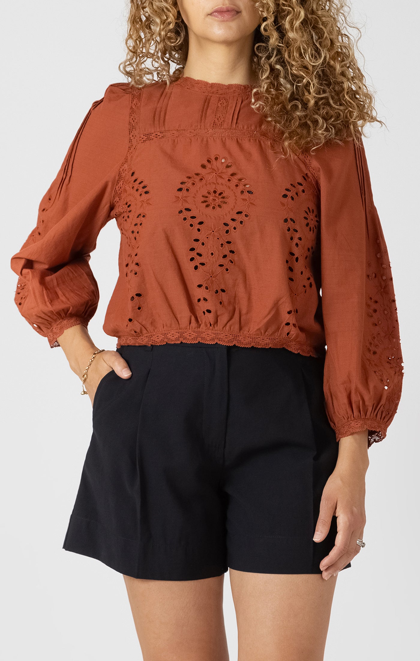 Black Tape -  Eyelet Blouse