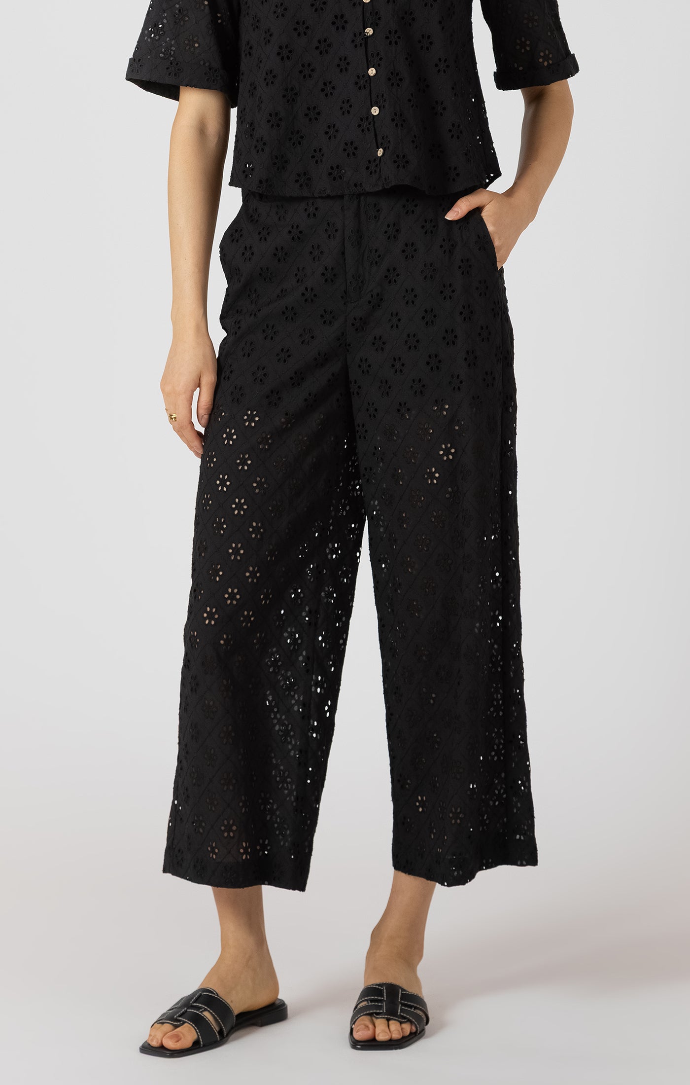 Black Tape - Eyelet Lace Pants