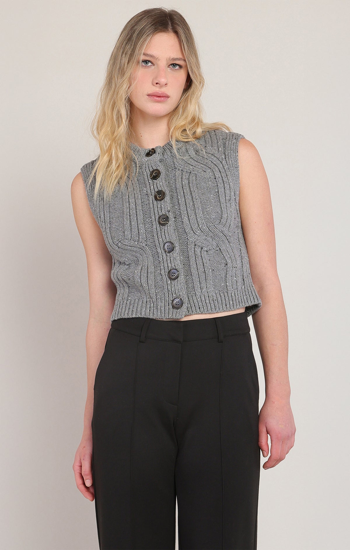 The Fireside Cable Knit Vest