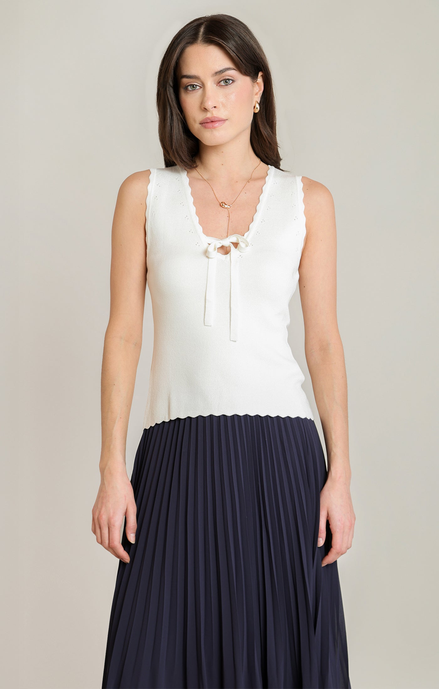 The Camille Tie-Front Knit Tank