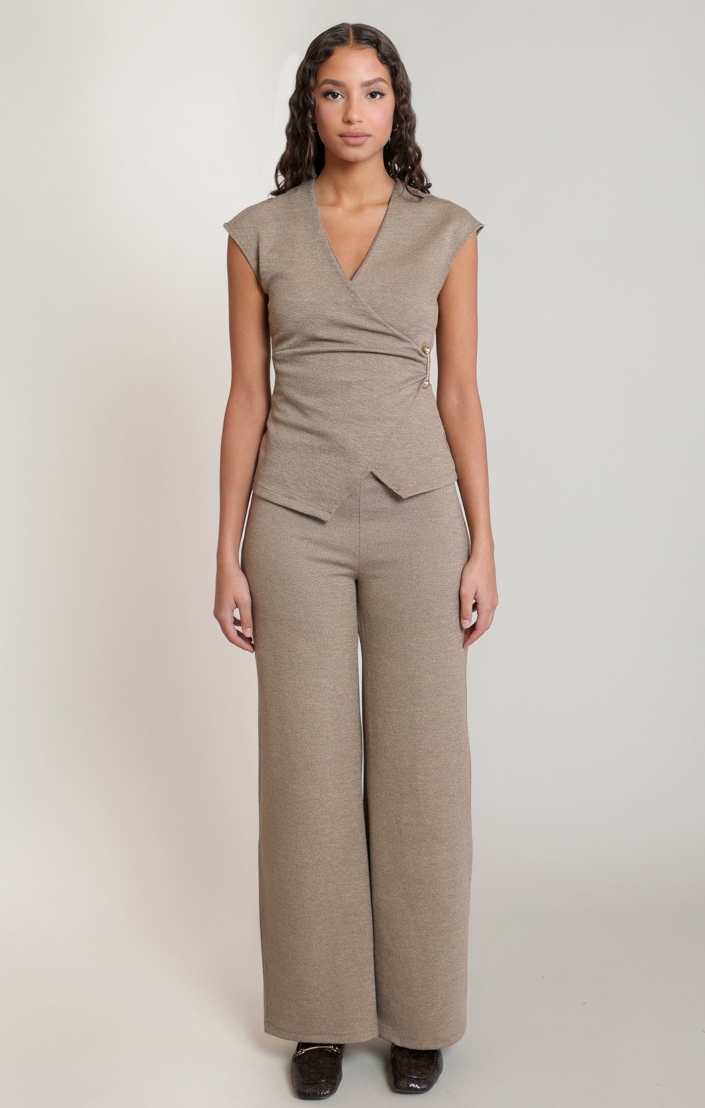 DEX - Latte Lux Wide Leg Pants