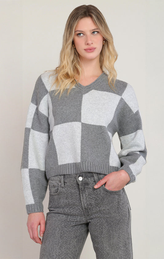 The Checkmate V-Neck Sweater ♟️