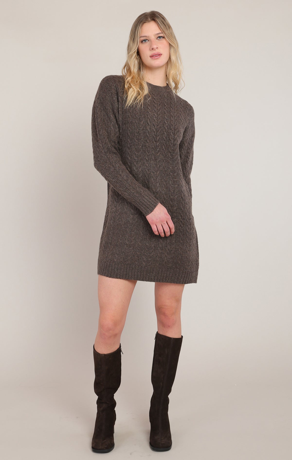 The Mocha Cable Sweater Dress 🤎