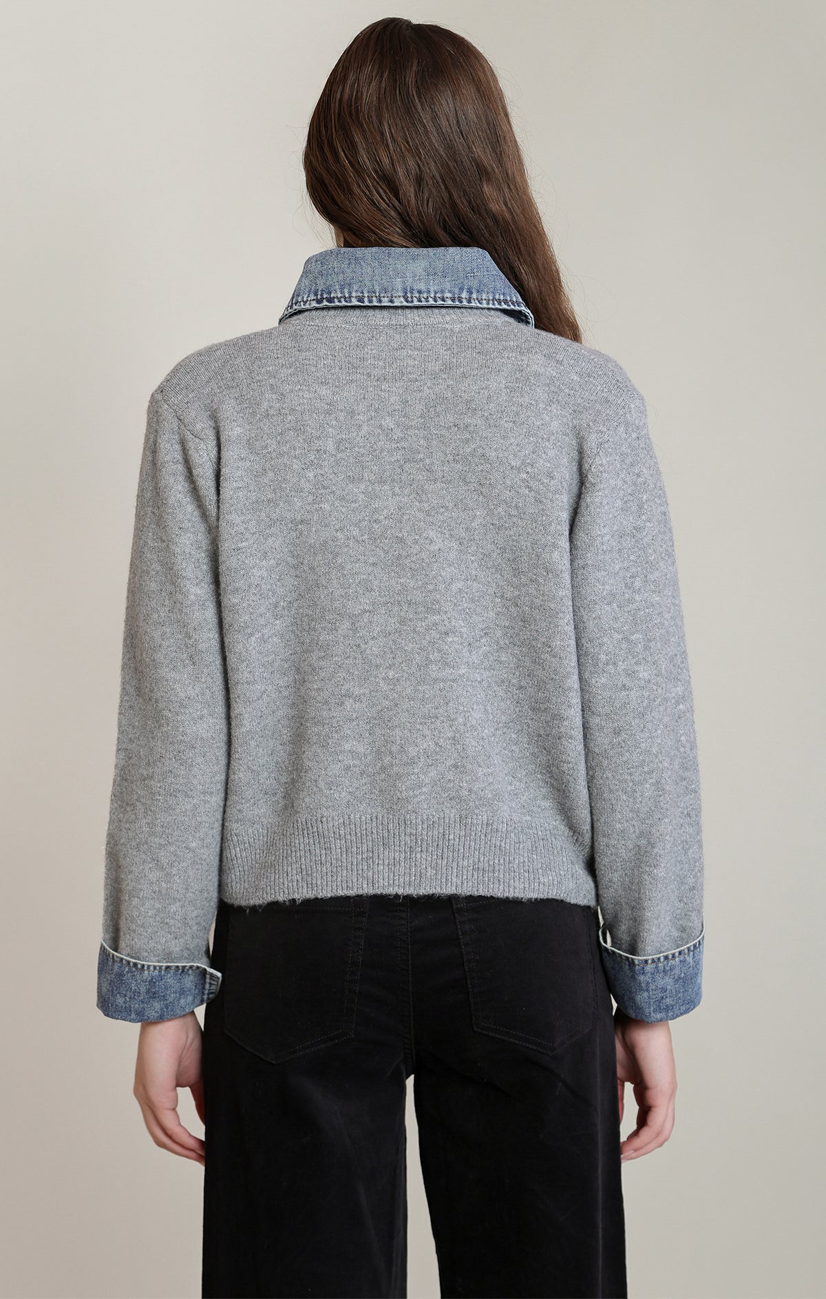 The Denim Detail Cardigan 🩶