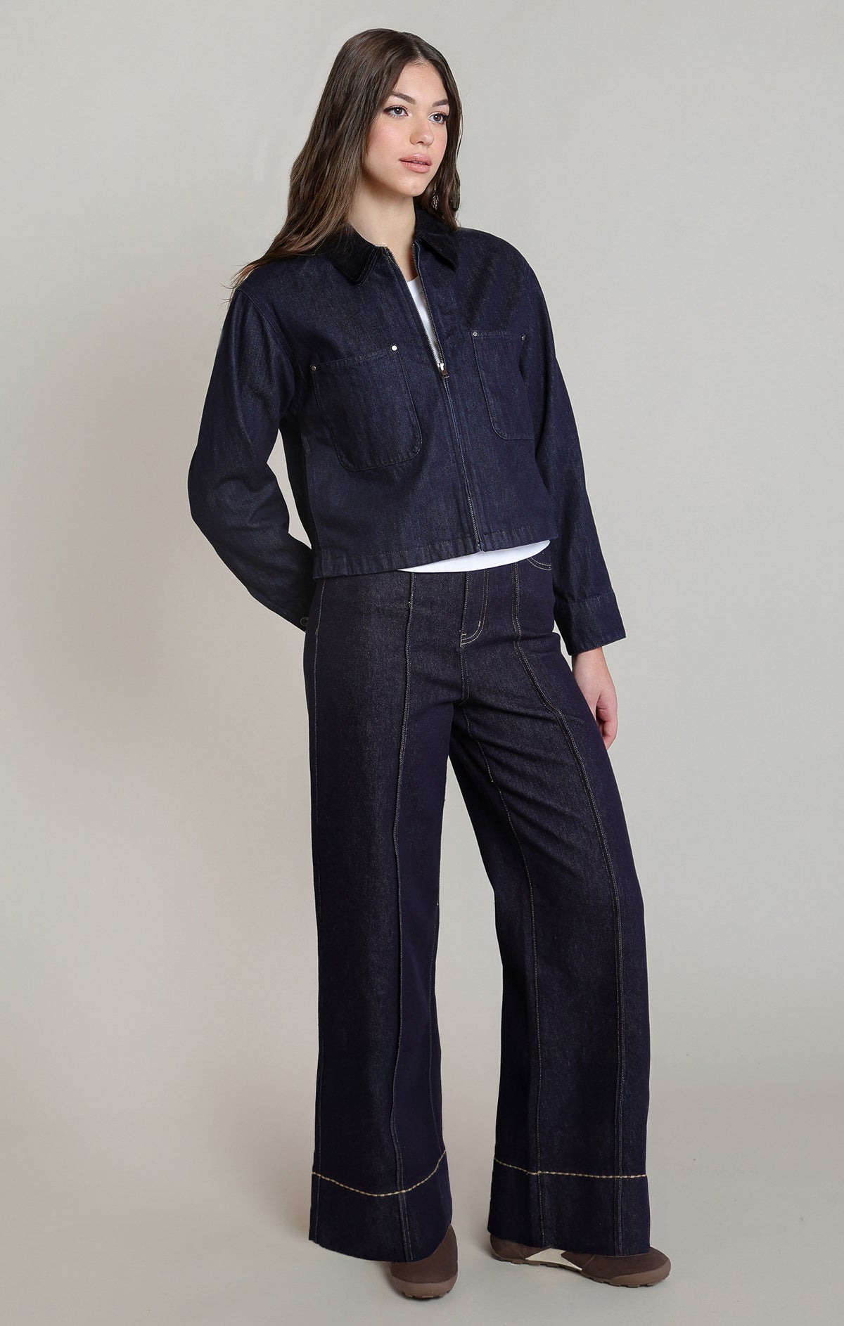 The Indigo Cord Collar Denim Jacket