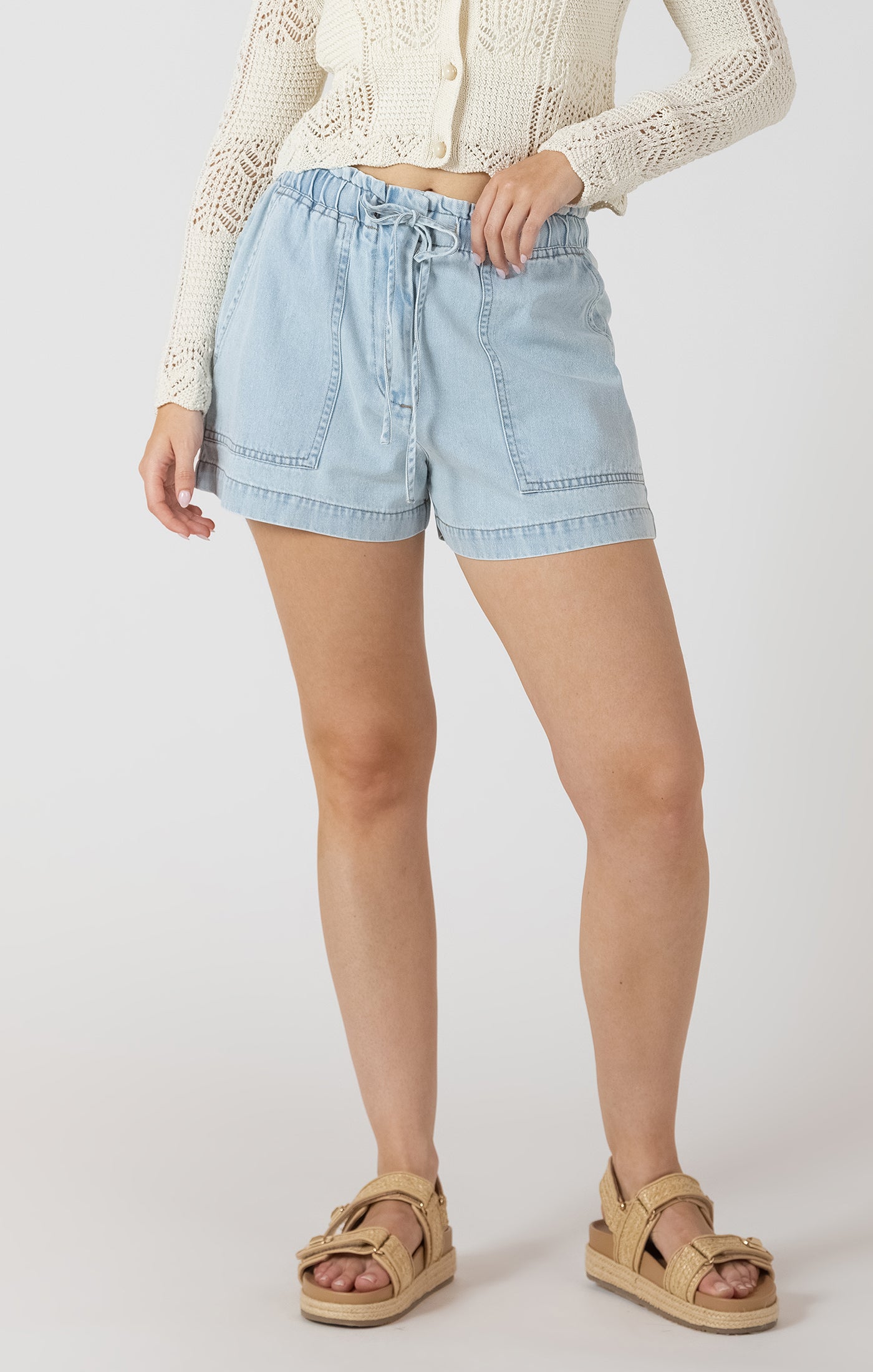 DEX - Drawstring Denim Shorts