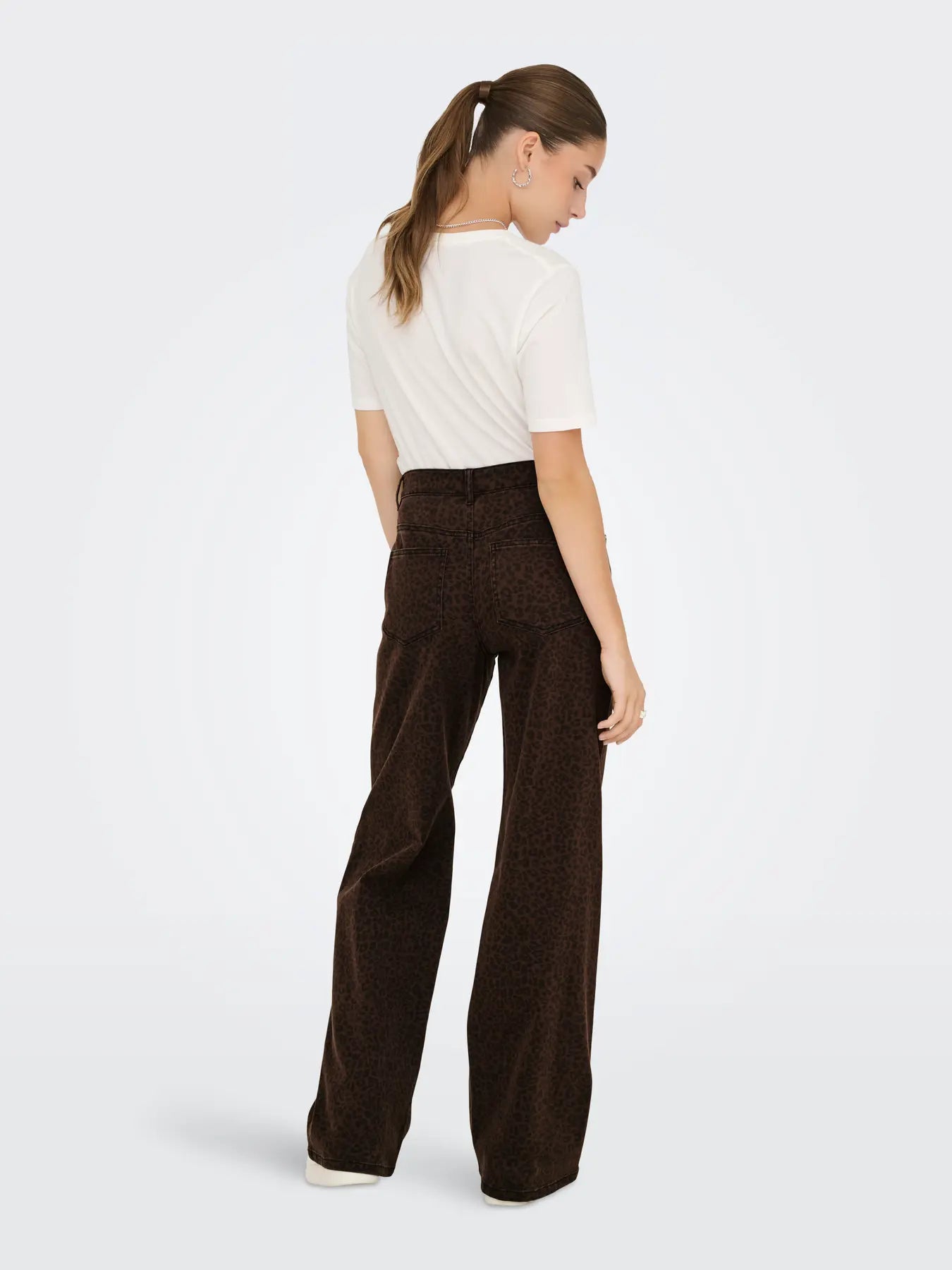 Only - Madison Wide Leg Animal Print Jeans