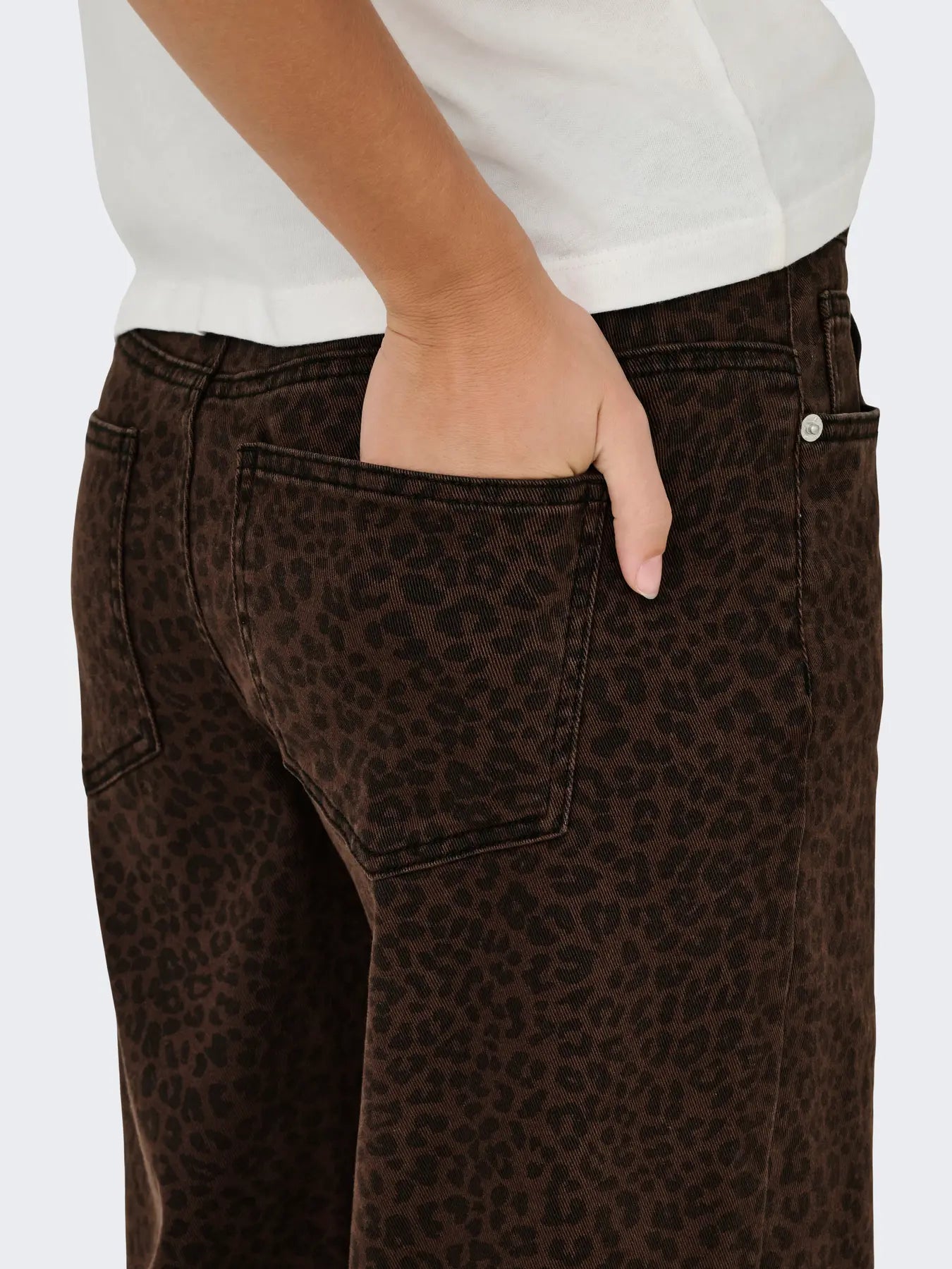 Only - Madison Wide Leg Animal Print Jeans