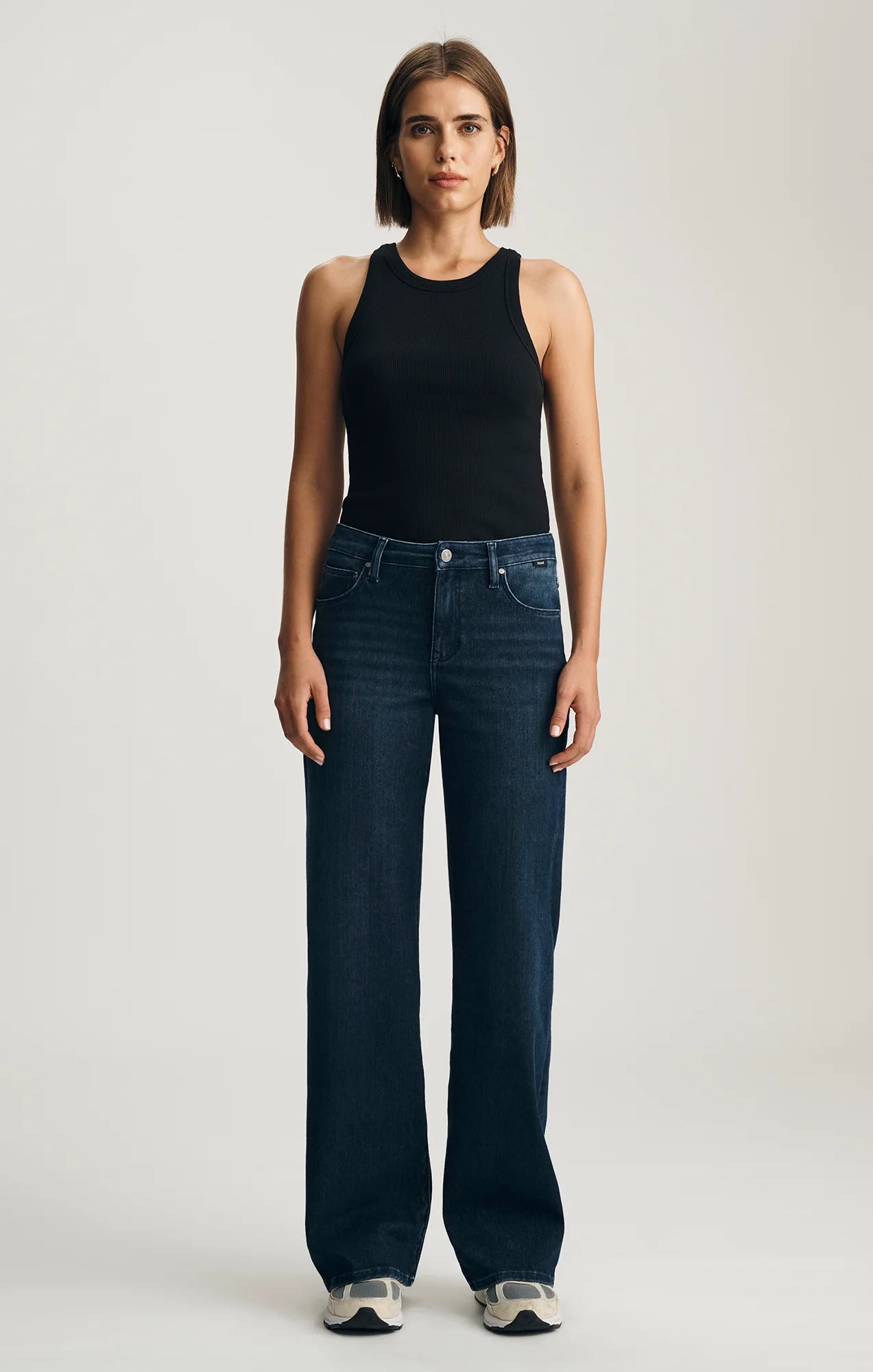 Mavi - Sabrina Dark Blue Wide Leg Mid Rise Jeans