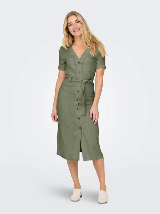 Only - Siesta Linen Blend Shirt Dress