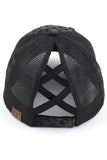 Classic Cheetah Mesh Back Pony Tail Ball Cap