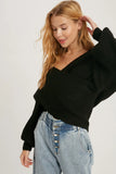 Sansa Crossover Ribbed Sweater