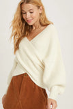 Sansa Crossover Ribbed Sweater
