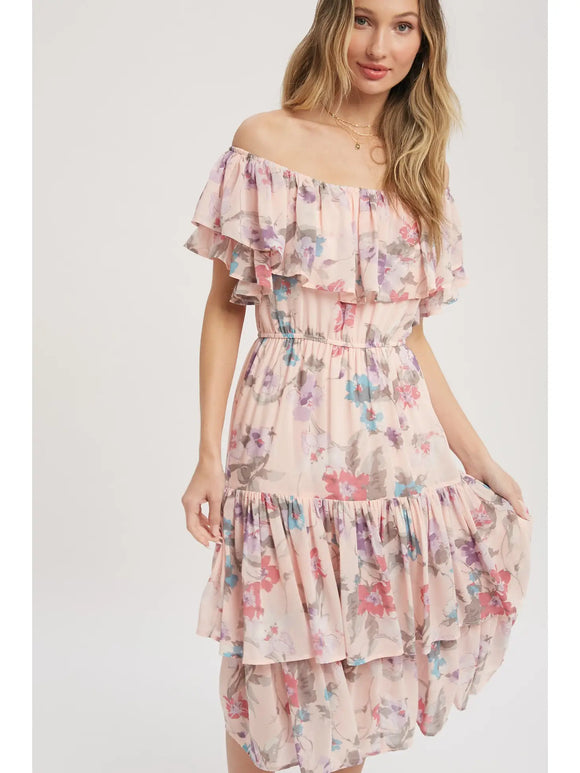 Sarafina Chiffon Ruffle Dress