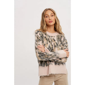 Stephanie Brushed Leopard Pullover