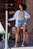 KanCan Beren Mid Rise Distressed Jean Short