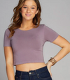 C'est Moi Bamboo Short Sleeve Crop Top