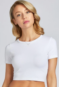 C'est Moi Bamboo Short Sleeve Crop Top