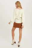 Sansa Crossover Ribbed Sweater