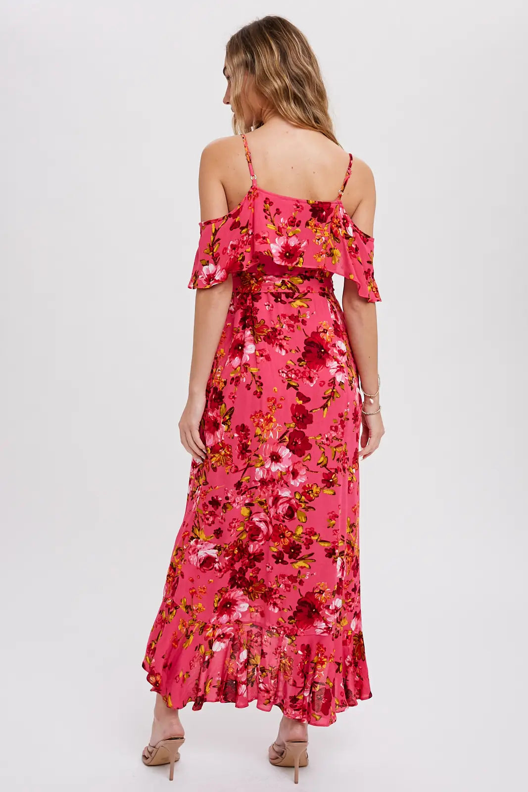 Cold shoulder ruffle dress store