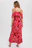 Olivia Cold-Shoulder Ruffled Wrap Dress