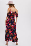 Olivia Cold-Shoulder Ruffled Wrap Dress