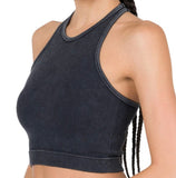 Washed Ribbed Cropped Tank