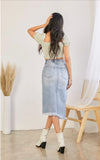 KanCan Sonia High Rise Asymmetrical Midi Skirt