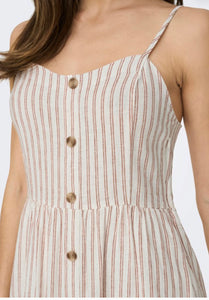 Only Luna Caro Strap Linen Blend Dress