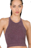 Washed Ribbed Cropped Tank