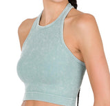 Washed Ribbed Cropped Tank