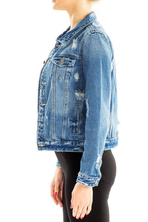 KanCan Distressed Jean Jacket