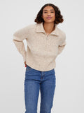 Vero Moda Poppy Long Sleeve Zip Collar Cropped Sweater