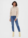 Vero Moda Poppy Long Sleeve Zip Collar Cropped Sweater