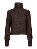 Vero Moda Poppy Long Sleeve Zip Collar Cropped Sweater